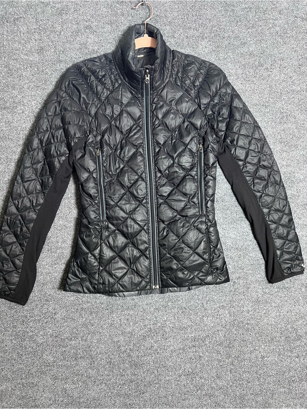 Lululemon Run Turn Around Jacket Women’s 4 Black Quilted Full Zip Light *flawed